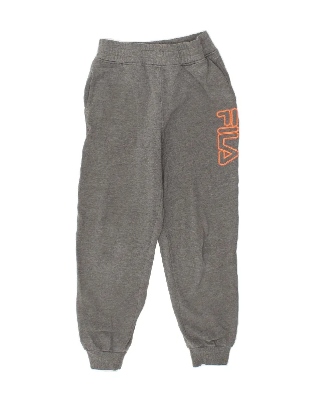 High-quality Design FILA Boys Graphic Tracksuit Trousers Joggers 10-11 Years Large  Grey