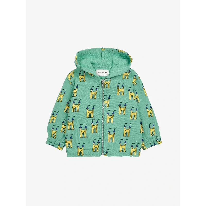 Relaxed And Casual Bobo Choses Baby Faraway Castle All Over Zipped Sweatshirt - Green