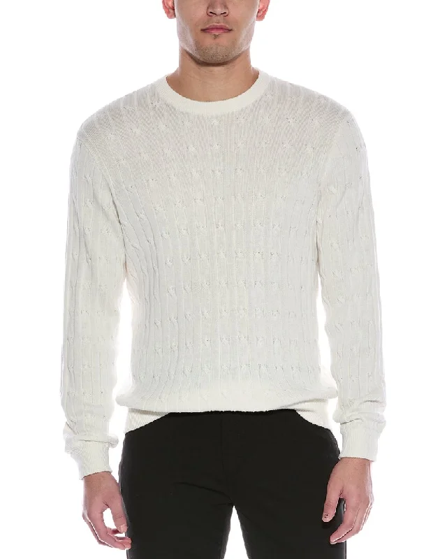 Cozy Outfit Alashan Cable Cashmere-Blend Crewneck Sweater