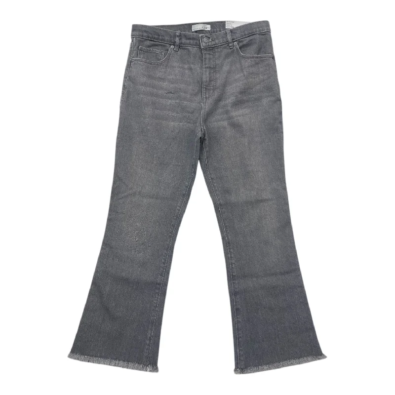 Fashionable Inner Wear Jeans Cropped By Loft In Grey Denim, Size: 8
