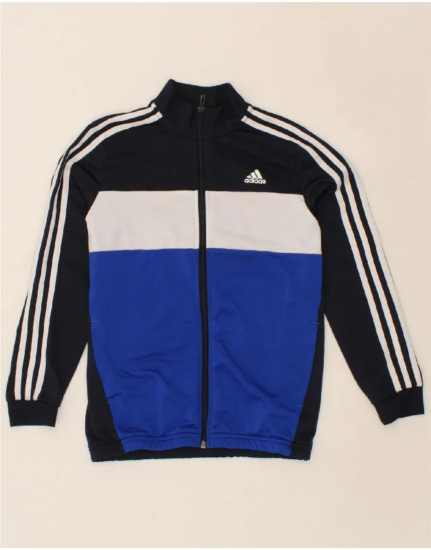 Innovative Design ADIDAS Boys Tracksuit Top Jacket 11-12 Years Black Colourblock Polyester