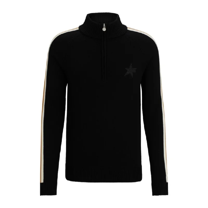 Warm Chic Outfits BOSS x Perfect Moment zip-neck sweater in virgin wool