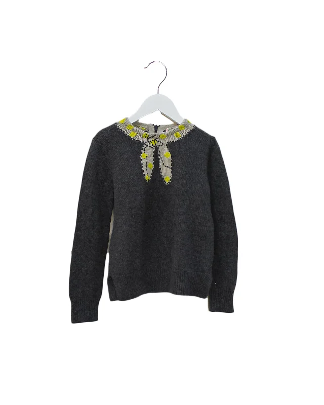 Embroidery Design Bonpoint Knit Sweater 8Y