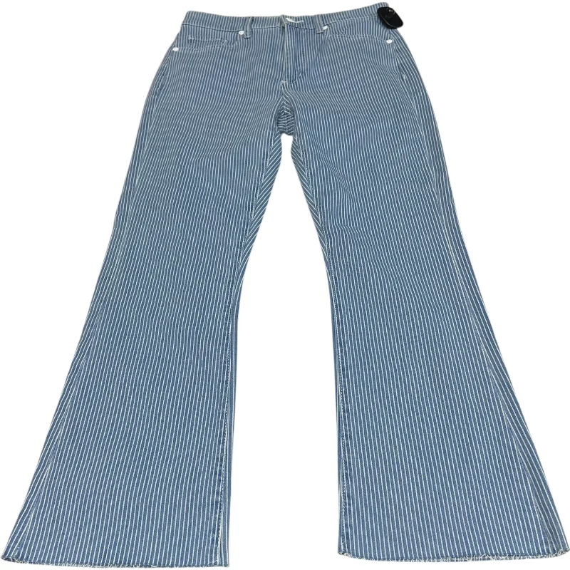 Soft Fabric Looks Jeans Cropped By Loft In Striped Pattern, Size: 2