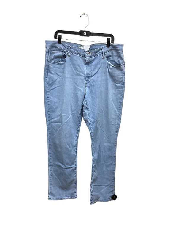Elegant And Charming Jeans Straight By Levis In Blue Denim, Size: 18