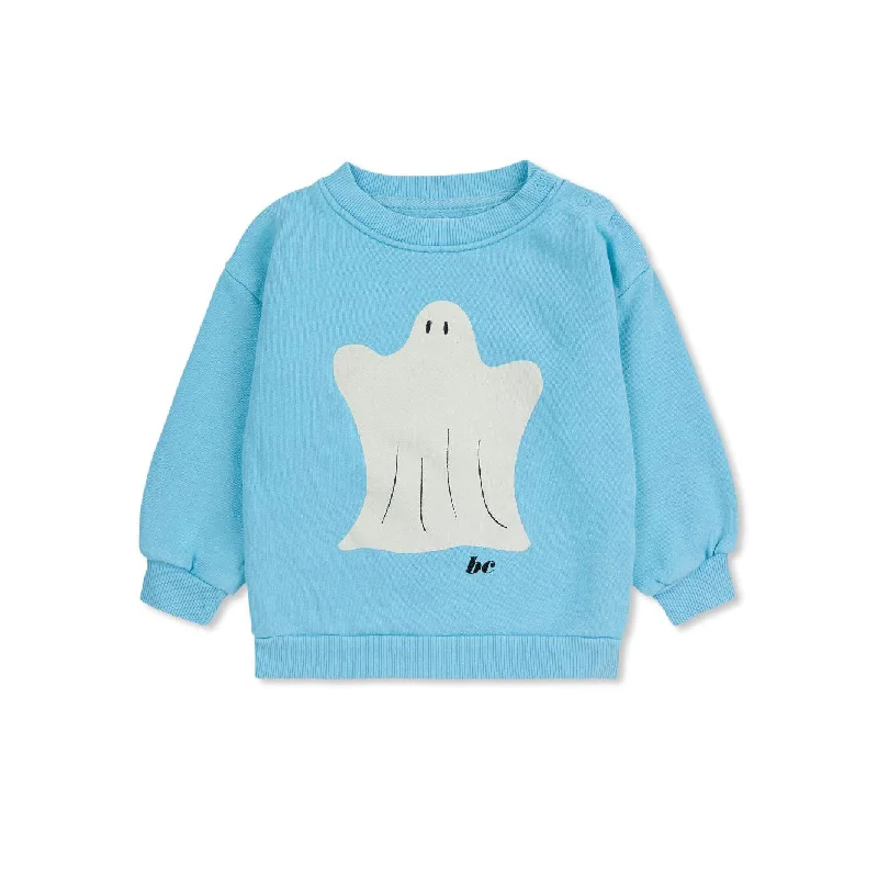 Noble Temperament Bobo Choses Baby Funny Ghost Sweatshirt - Light Blue