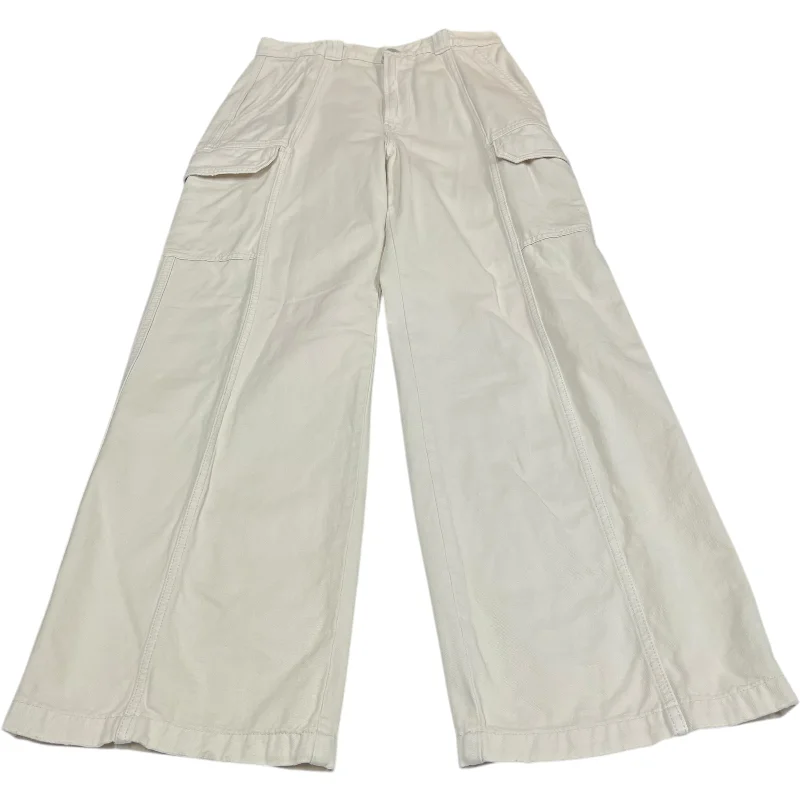 Versatile Comfort Wear Jeans Wide Leg By Hudson In Cream Denim, Size: 6