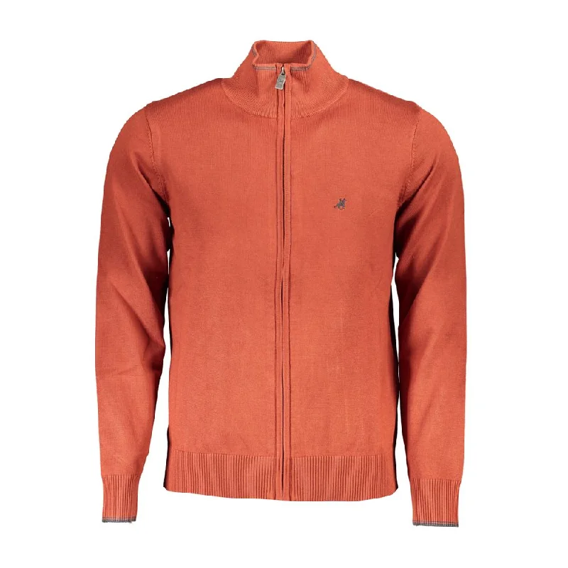 High Street Fashion U.S. Grand Polo Sleek Long Sleeve Zip Cardigan with Men's Embroidery