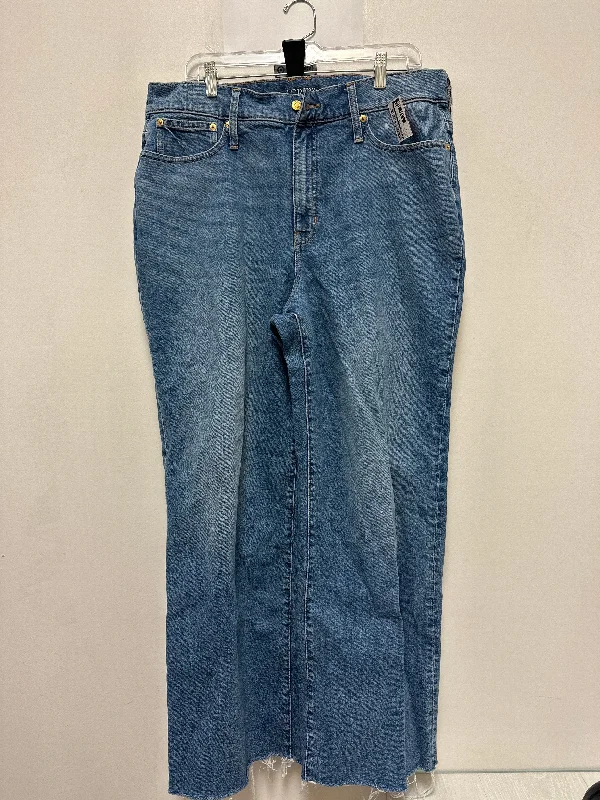 Design Perception Jeans Wide Leg By J. Crew In Blue Denim, Size: 16