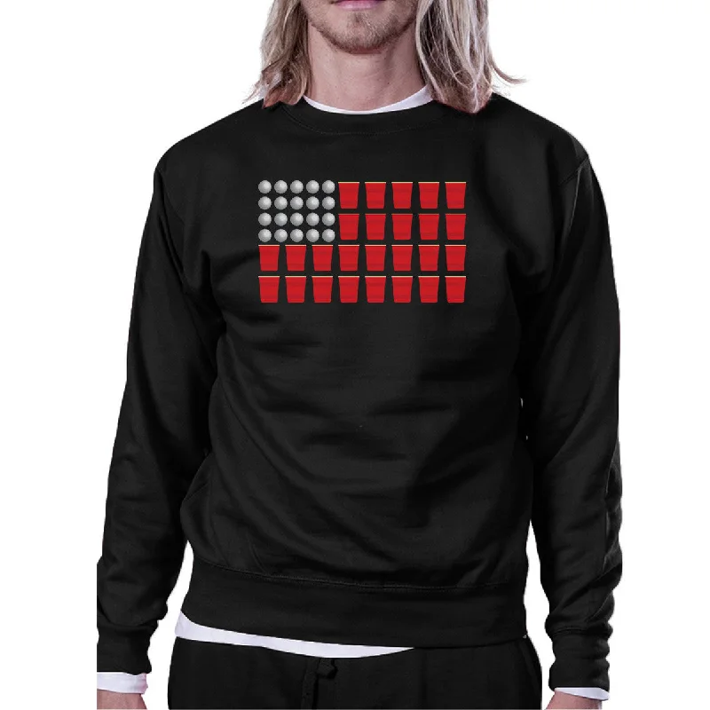 Smart Comfort Wear American Flag Beer Pong Funny 4th Of July Sweatshirt Gift Ideas