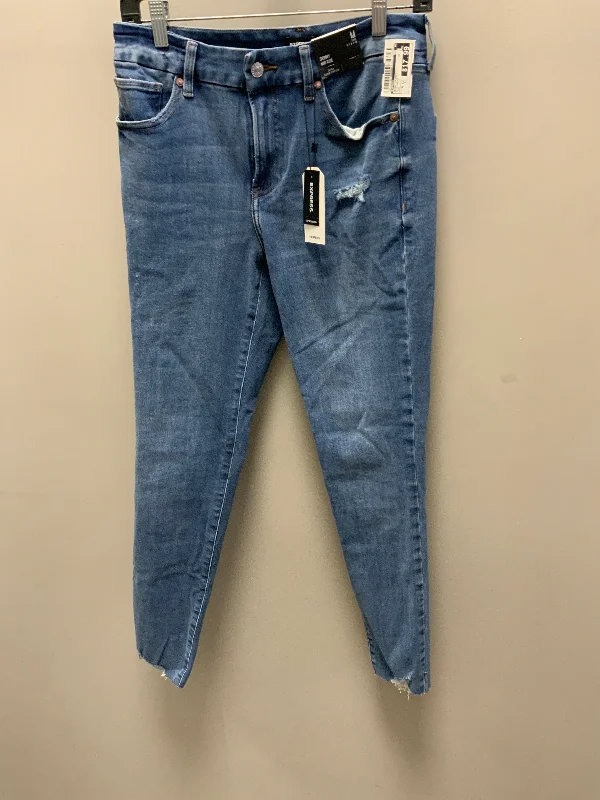 Layered Style Jeans Skinny By Express In Blue Denim, Size: M