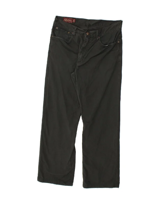 Easy Fashion MARLBORO CLASSICS Mens Wide Leg Casual Trousers W34 L28 Grey Cotton