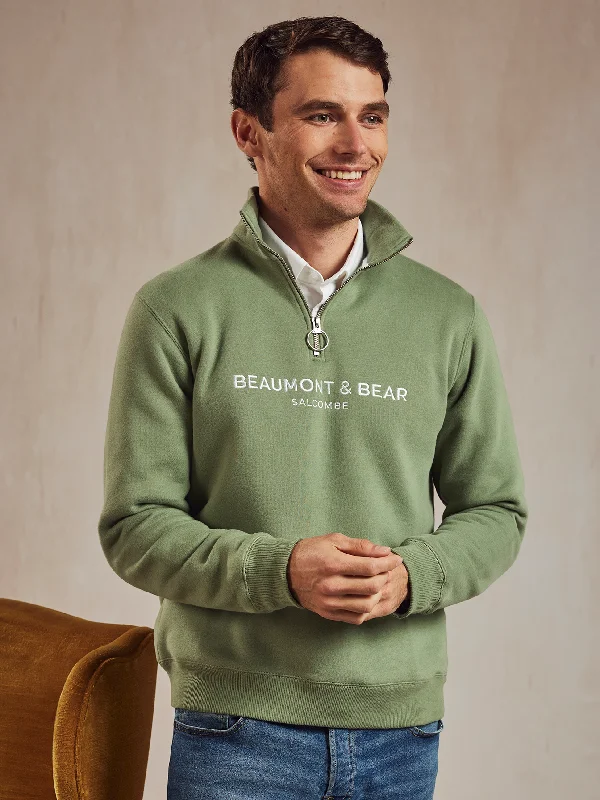 Ultra-lightweight Kingswear Unisex Quarter Zip - Village Green