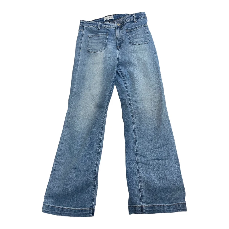 Cozy Chic Trends Jeans Flared By Risen In Blue Denim, Size: 14