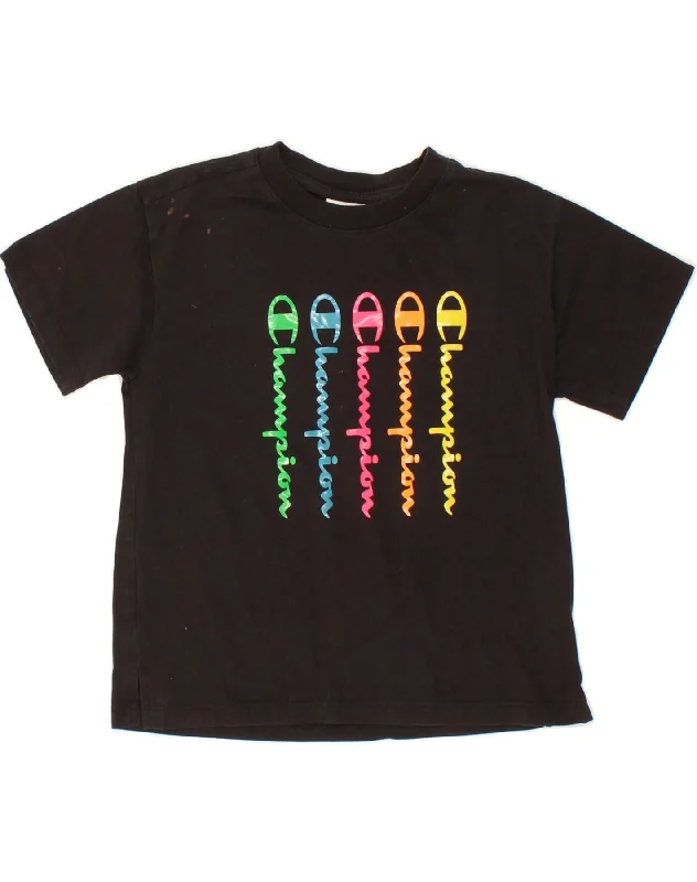 High-end Sense CHAMPION Girls Graphic T-Shirt Top 11-12 Years Large Black