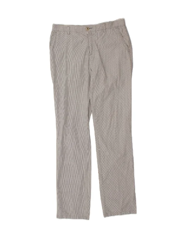 Unique Fashion CERRUTI 1881 Mens Straight Chino Trousers IT 50 Large W34 L34 Grey Check