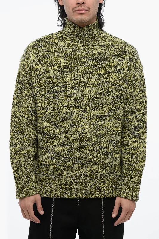 Wearable At Home Or Out Jil Sander Turtle-Neck Melange Wool Sweater