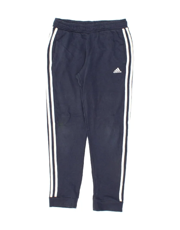 Quality Tailoring ADIDAS Boys Tracksuit Trousers Joggers 11-12 Years Navy Blue Cotton