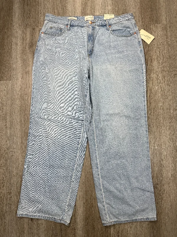 Trendy Traveler Jeans Wide Leg By Universal Thread In Blue Denim, Size: 16