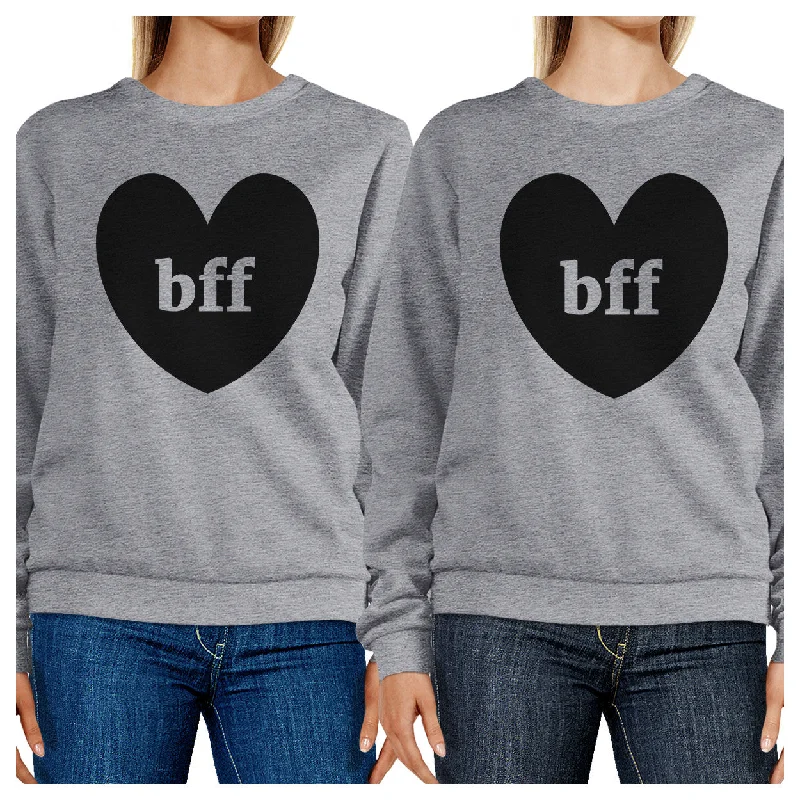 Spring Fashion Bff Hearts BFF Matching Grey Sweatshirts