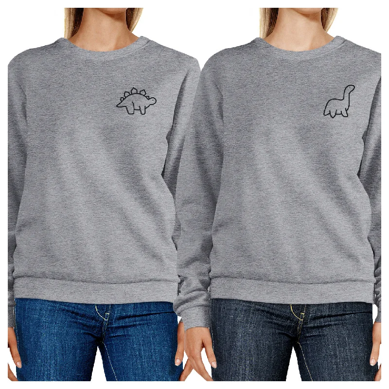 Boutique Recommendation Dinosaurs BFF Matching Grey Sweatshirts