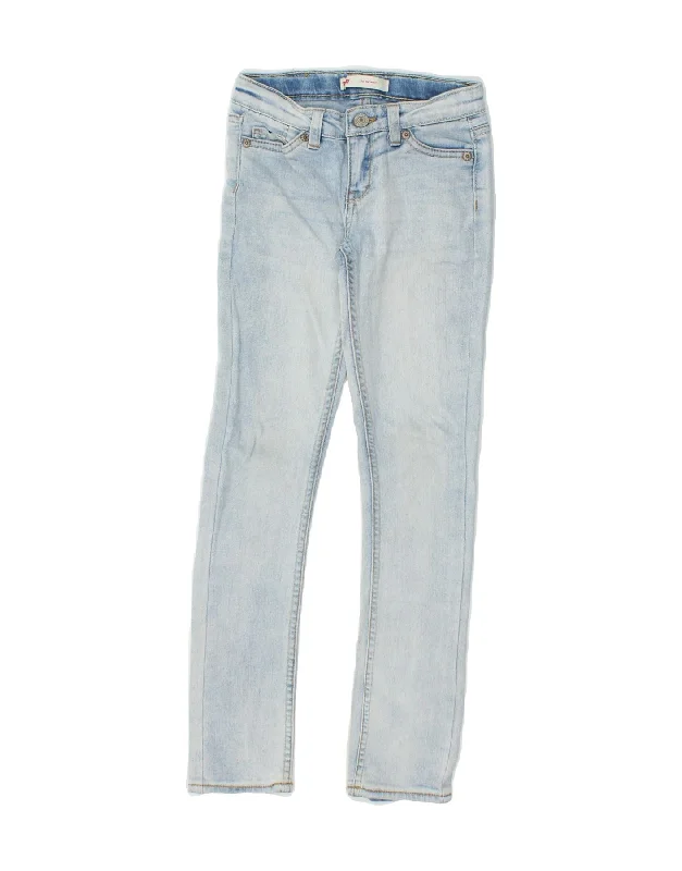 High-end Design LEVI'S Girls 711 Skinny Jeans 7-8 Years W22 L24 Blue Cotton