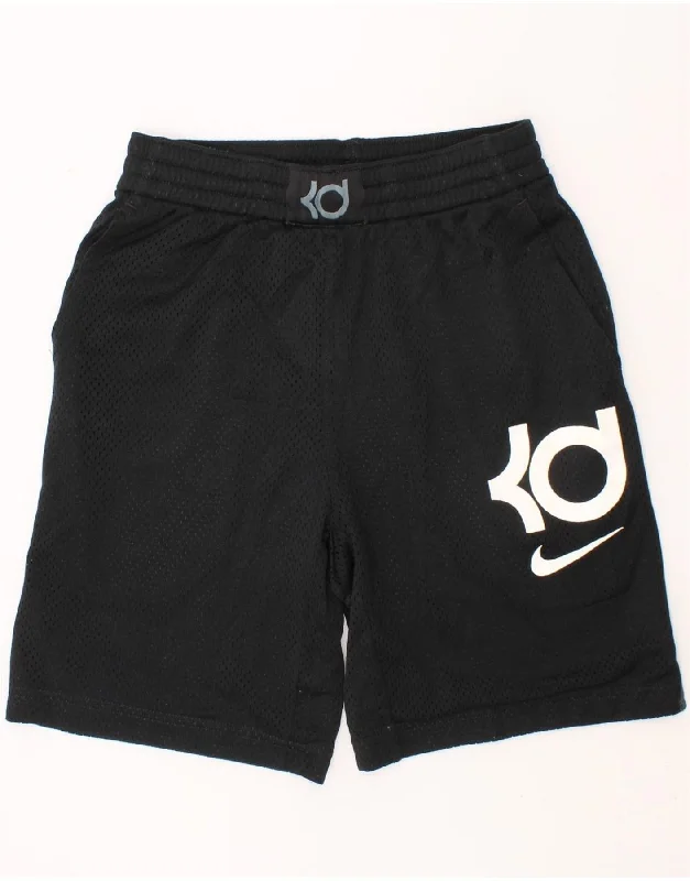 Stylish Casuals NIKE Boys Dri Fit Graphic Sport Shorts 10-11 Years Medium Black Polyester