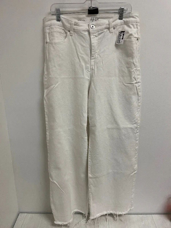 Cozy Fit Jeans Wide Leg By Style And Company In White, Size: 12