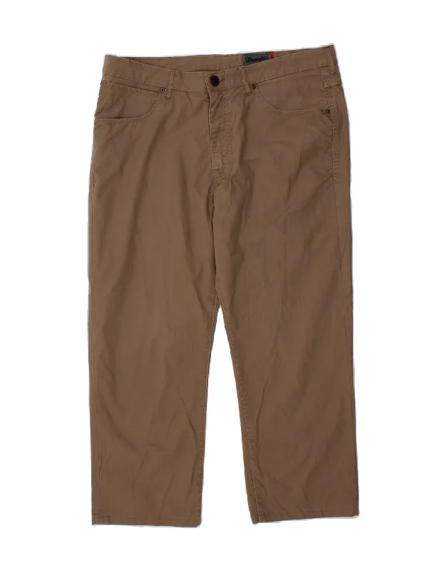 Classic Choice WRANGLER Mens Arizona Straight Cropped Trousers W36 L24 Grey Cotton