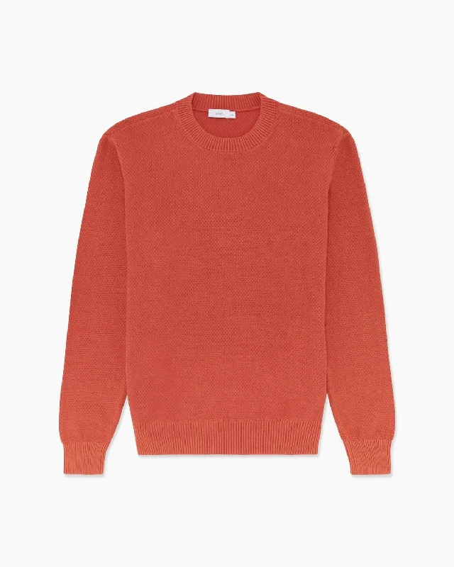 Classic Series Mens Pigment Dye Sweater In Spiced Ginger