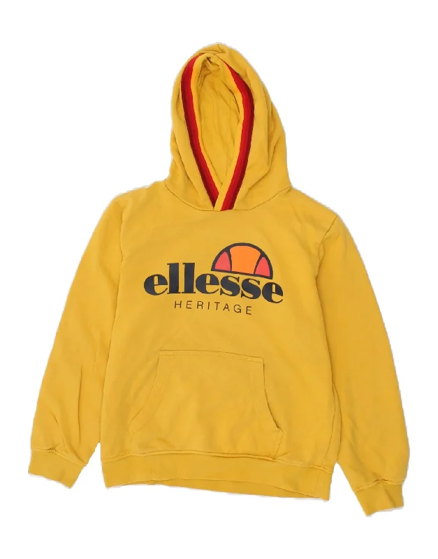 Comfortable Dresses ELLESSE Boys Heritage Graphic Hoodie Jumper 9-10 Years  Yellow Cotton