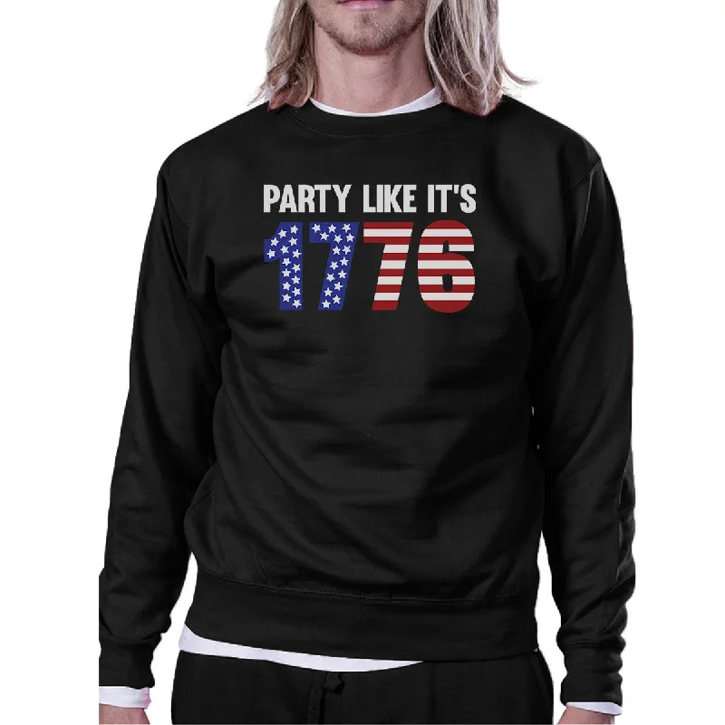 All-Day Wear Party Like It's 1776 Funny Saying Graphic Sweatshirt Unisex Black