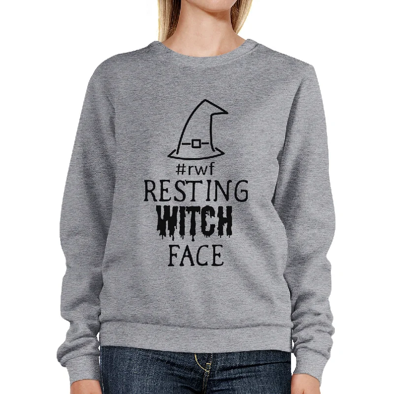 Celebrity Style Rwf Resting Witch Face Grey SweatShirt