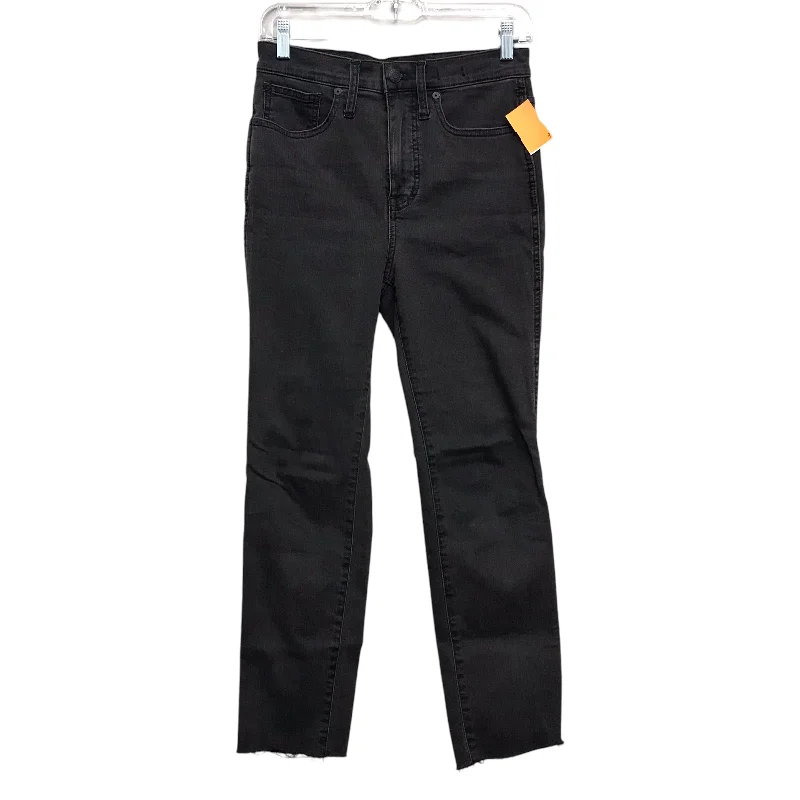 Fashion Style Jeans Straight By Madewell In Black Denim, Size:2
