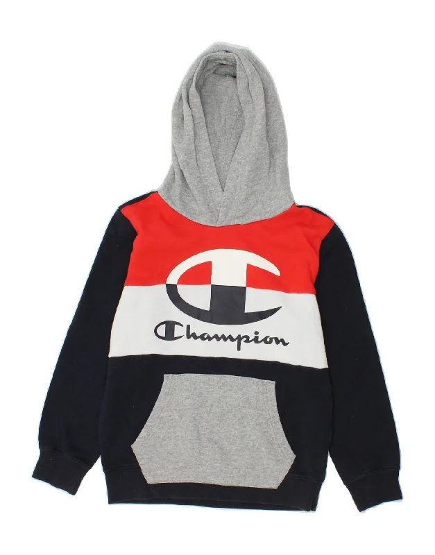 Timeless Comfort CHAMPION Boys Graphic Hoodie Jumper 9-10 Years Medium Multicoloured