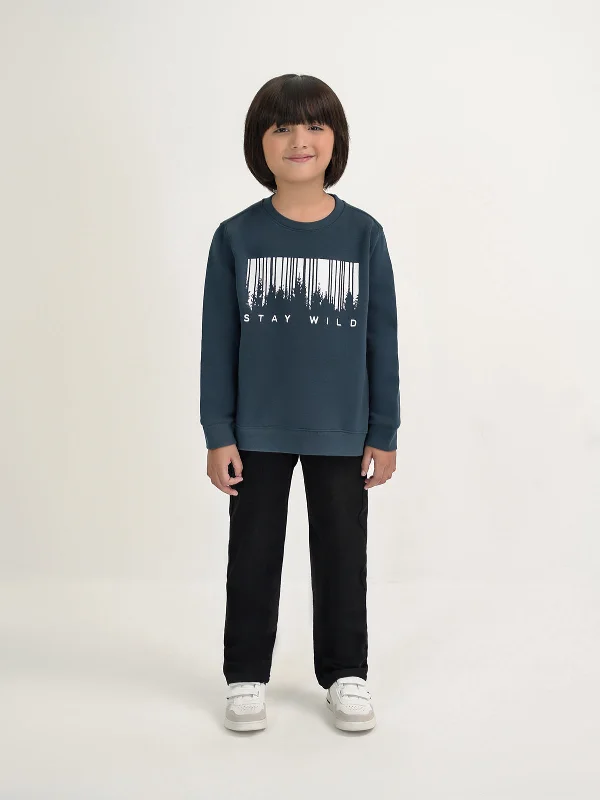 Innovative Design "GLEN" Playful Crew Neck Sweatshirt