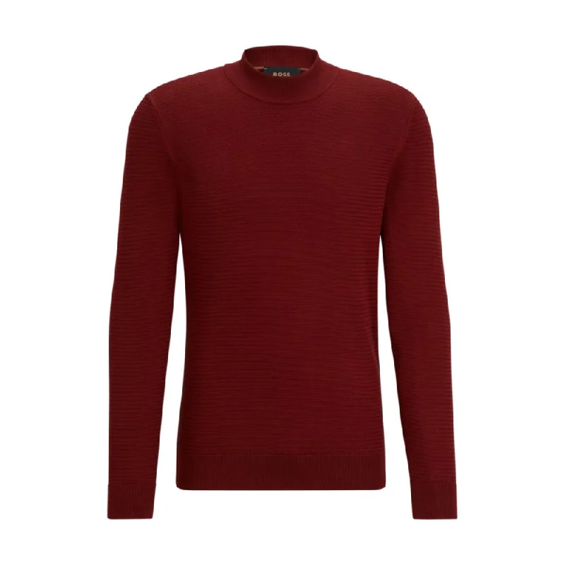 Cozy Fashions Mock-neck sweater in knitted silk