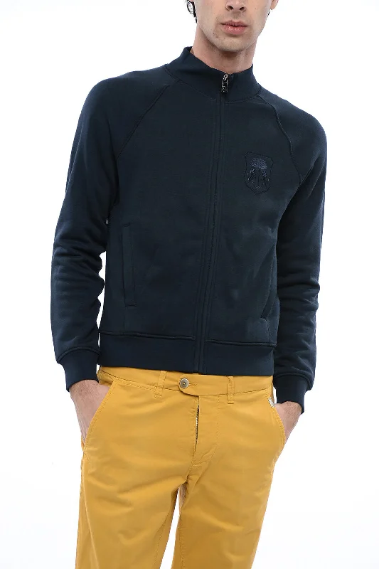 Fashion Elements Corneliani Ton-Sur-Ton Embroidered Sweatshirt With Zip
