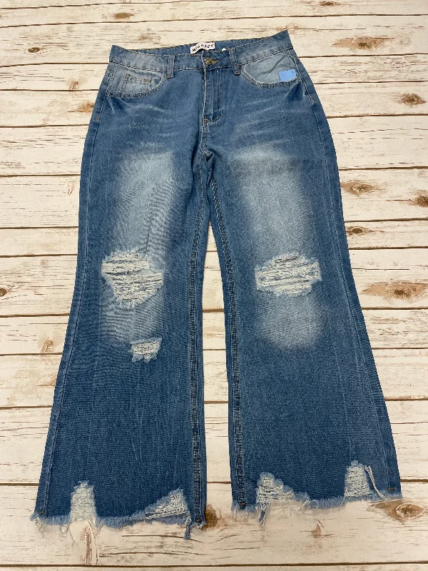 Layered Comfort Jeans Wide Leg By Cmc In Blue Denim, Size: M