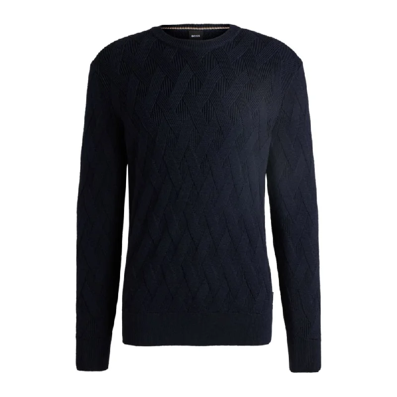 Elegant Casuals Wool regular-fit sweater with knitted structure