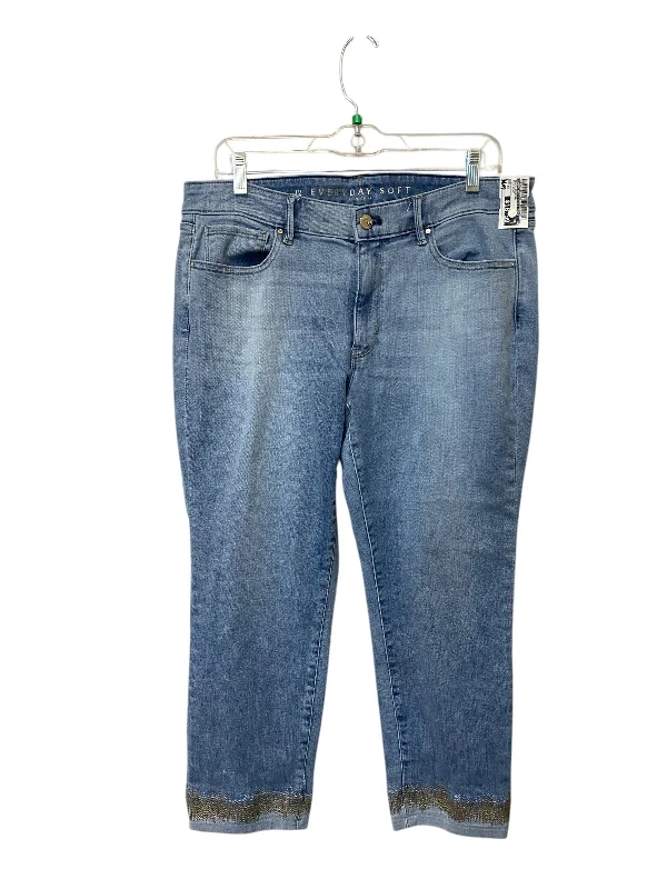 Fashionable And Versatile Jeans Cropped By White House Black Market In Blue Denim, Size: 12
