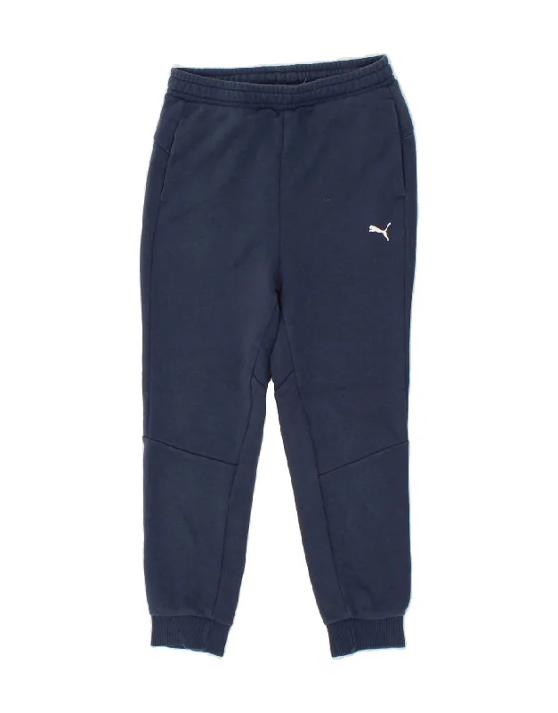 Soft Looks PUMA Boys Graphic Tracksuit Trousers Joggers 9-10 Years  Medium  Navy Blue