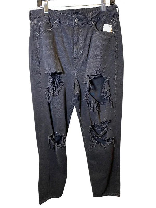 Celebrity Style Jeans Skinny By American Eagle In Black, Size: 14