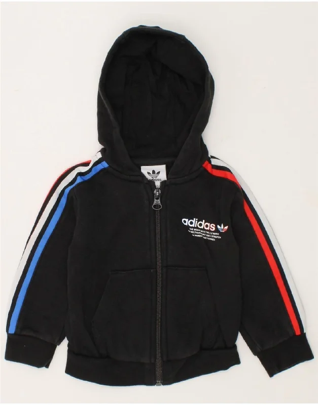 Tropical Style ADIDAS Baby Boys Zip Hoodie Sweater 6-9 Months Black