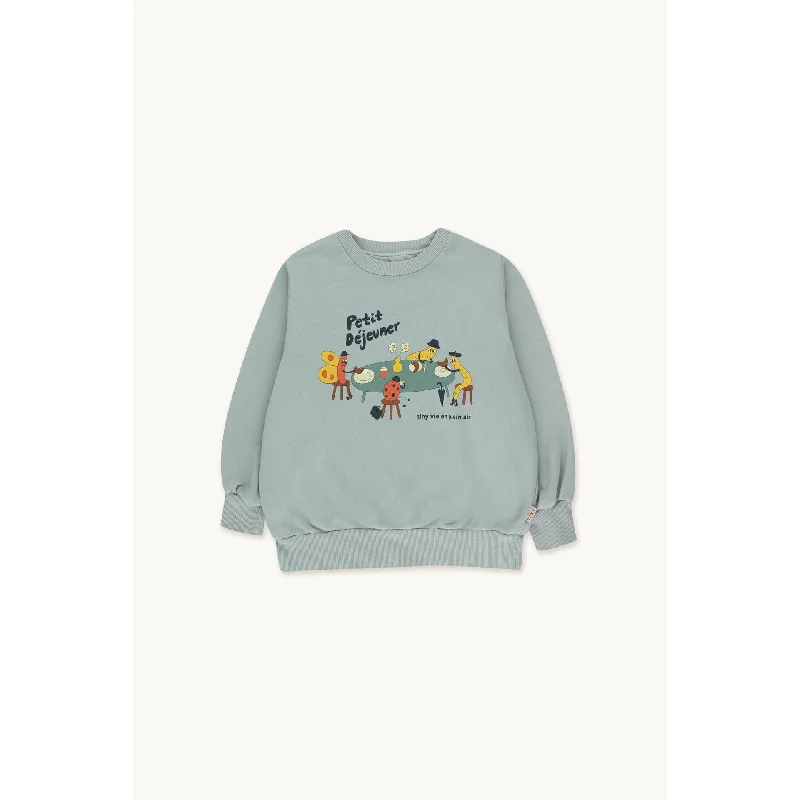 Personalized Outfit TINYCOTTONS	Petit Dejeuner Sweatshirt Sage