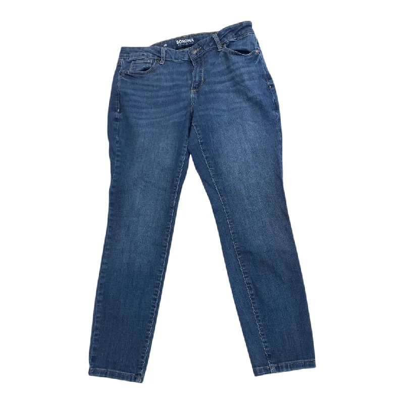 Cozy Essentials Jeans Skinny By Sonoma In Blue Denim, Size: 12