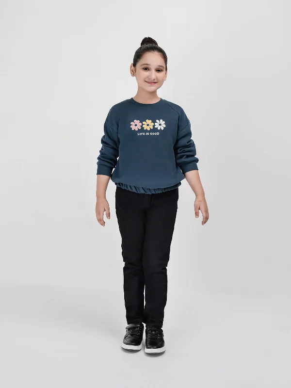 Elegant Style "INZIK" Crew Neck Fleece Sweatshirt