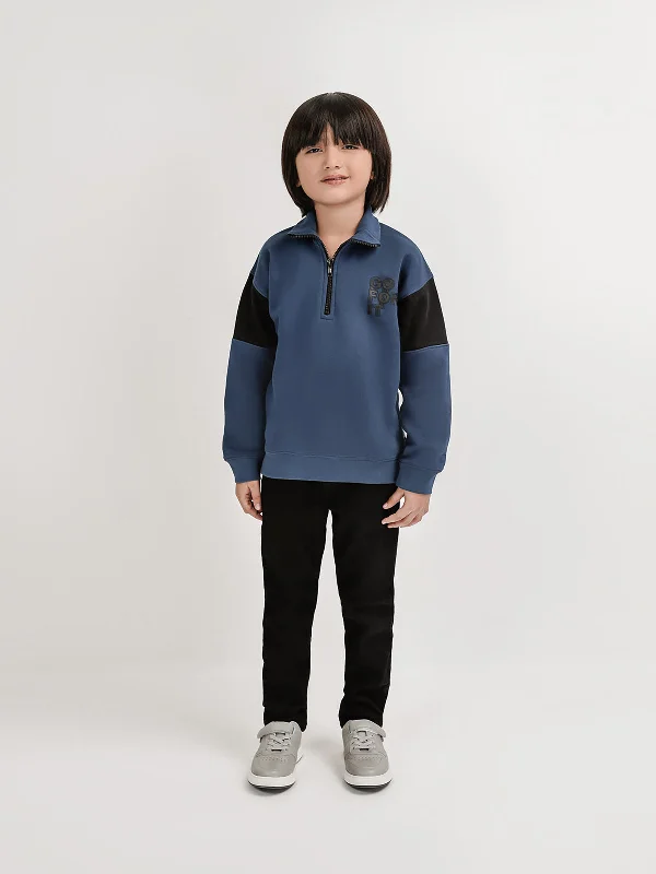 Cozy Chic Trends "BROODIN" Zipped High Neck Sweatshirt