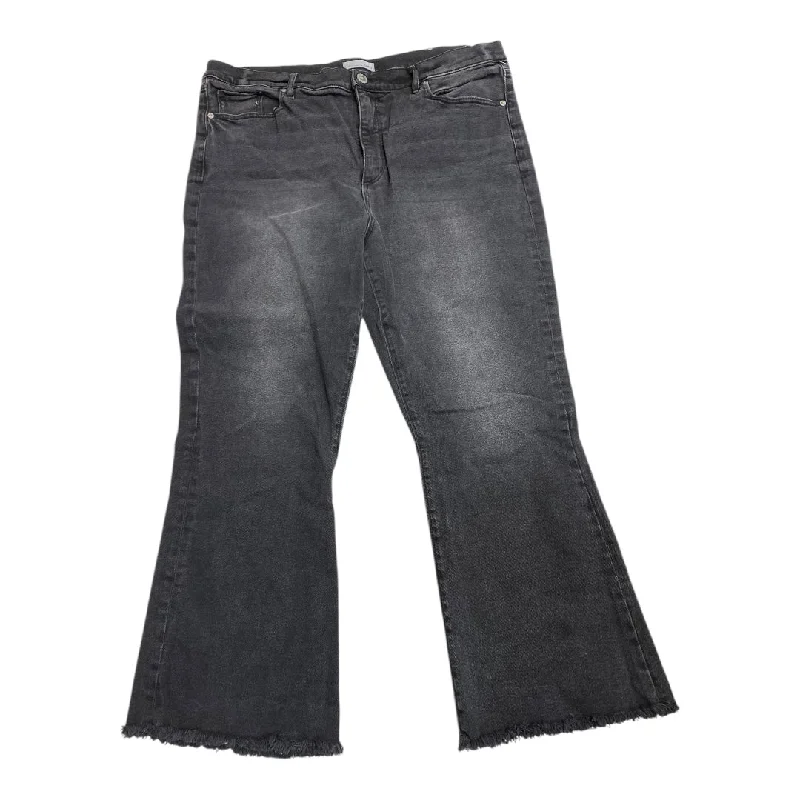 Comfortable Chic Jeans Boot Cut By Loft In Black Denim, Size: 18