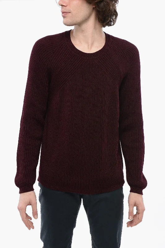 Slim Fit Corneliani Ribbed Crewneck Sweater